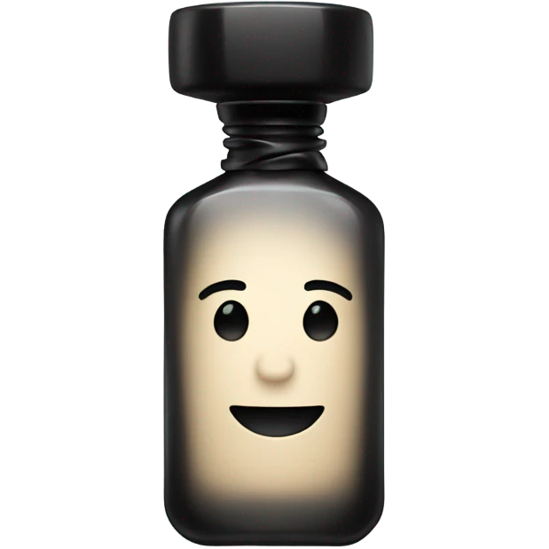 smiling perfume with black cap emoji