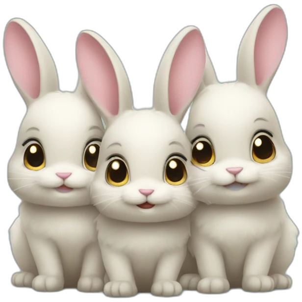 three small bunnies  emoji
