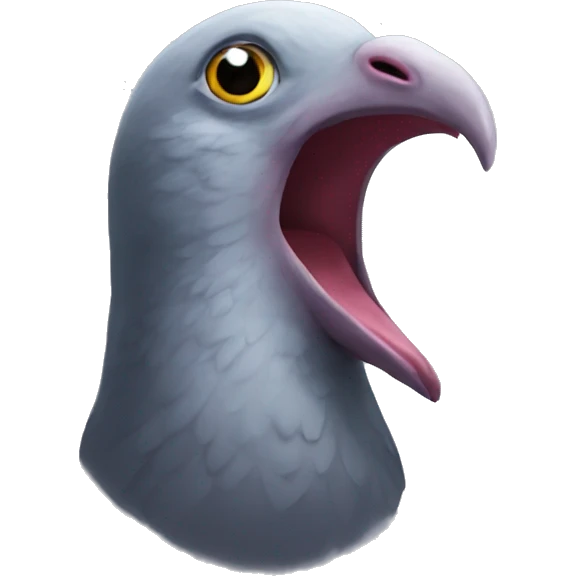giant pigeon mouth emoji