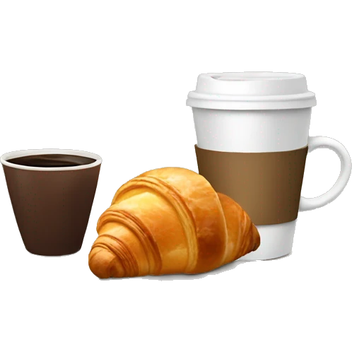 Coffee and croissant  emoji