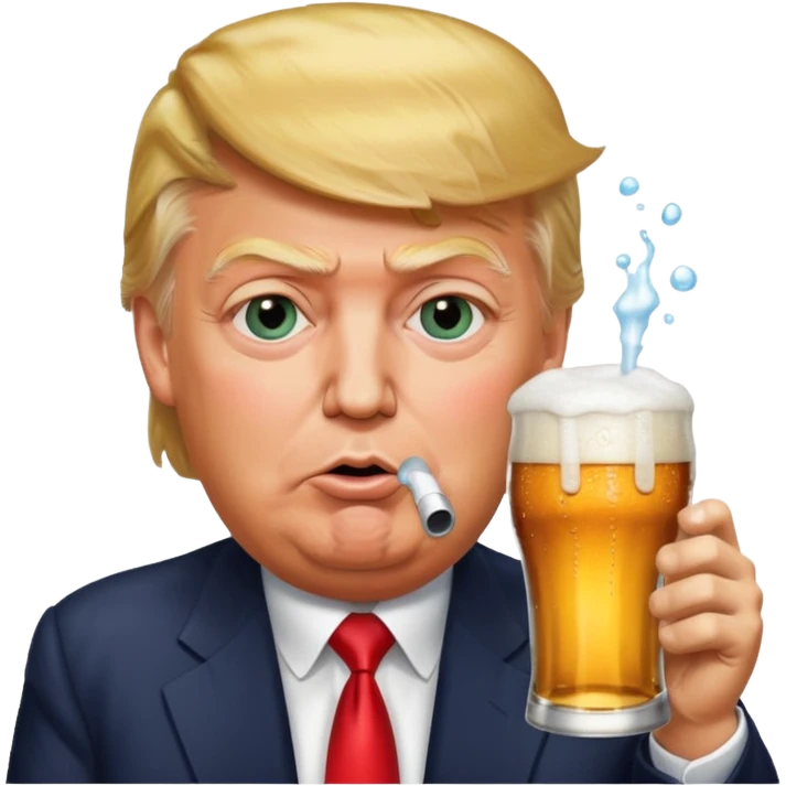 Donald trump drinking a beer emoji