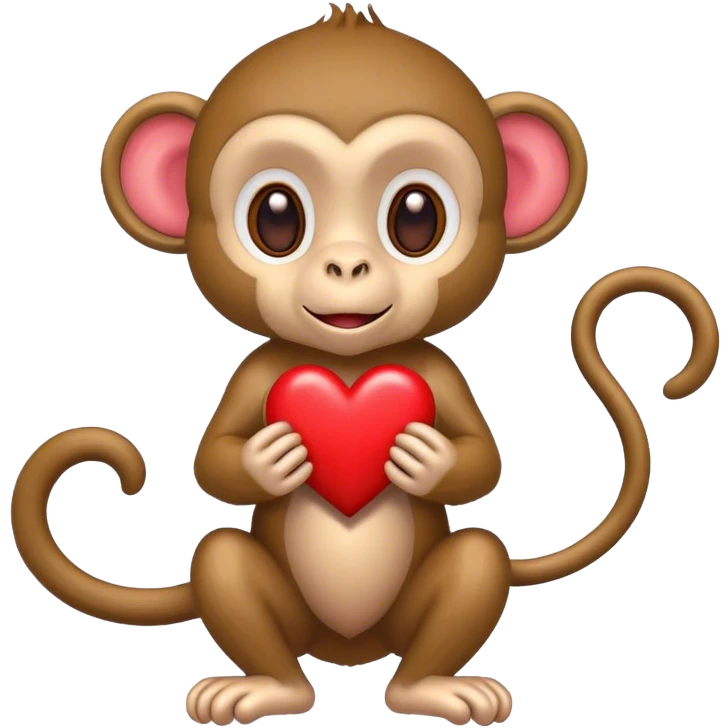 Monkey with red hearts emoji
