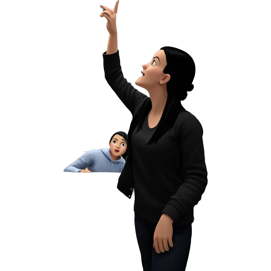 girl with black hair indoors emoji