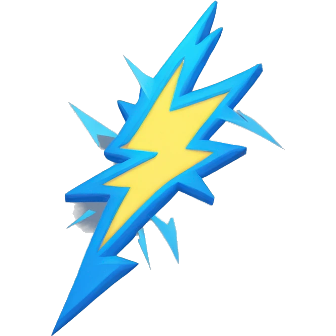 blue lightning, minimalistic, flat, no shading emoji