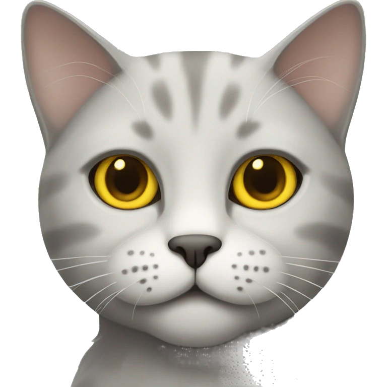 Scottish cat with yellow eyes emoji