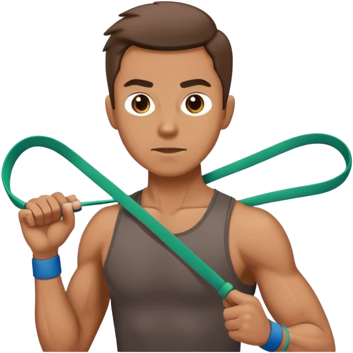 man using resistance band emoji