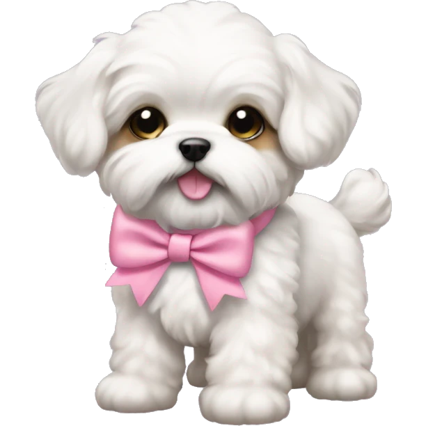 Schichon puppy pink bow emoji