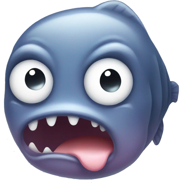 Sad face drool blob fish  emoji