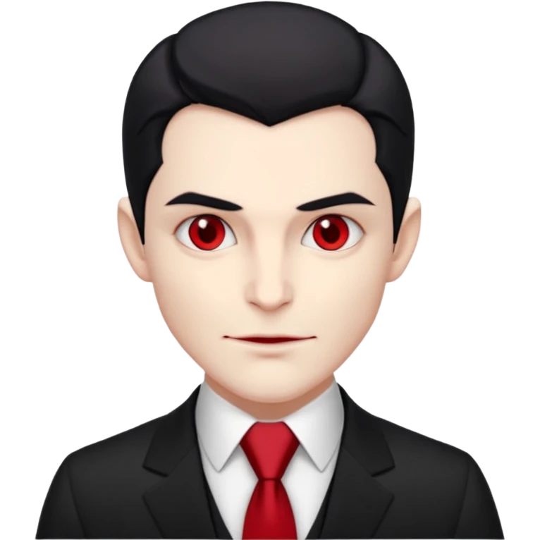 {
      "type": "human",
      "look": "elegant vampire, pale skin, black suit, red tie, calm smirk",
      "description": "an elegant vampire with pale skin wearing a black suit and red tie"
    } emoji