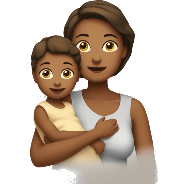 Bébé avec maman emoji