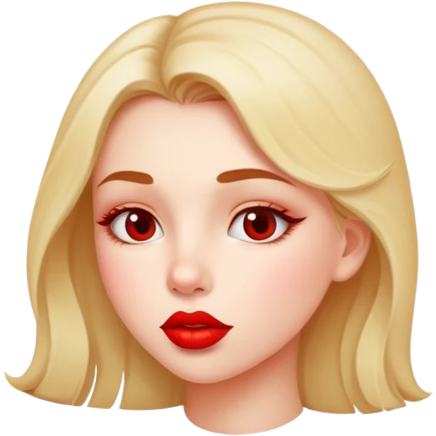 Girl looking to side with kissing lips emoji