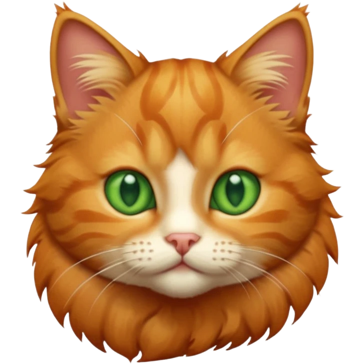 A high-resolution photo-realistic digital illustration of a solid ginger tabby cat kitten emoji