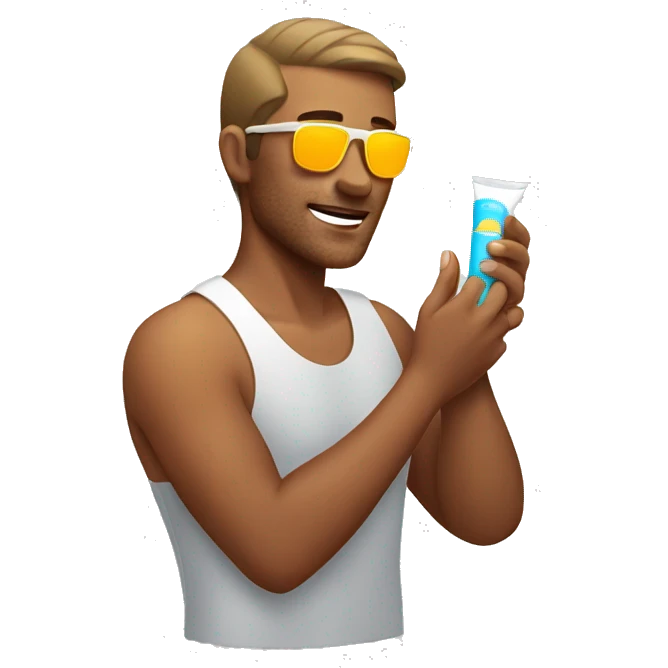 man applying sun screen emoji