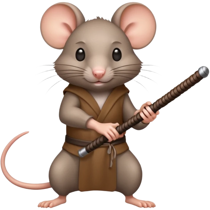 rat holding a tonfa emoji