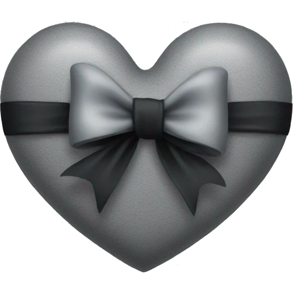 Grey heart with a black bow emoji