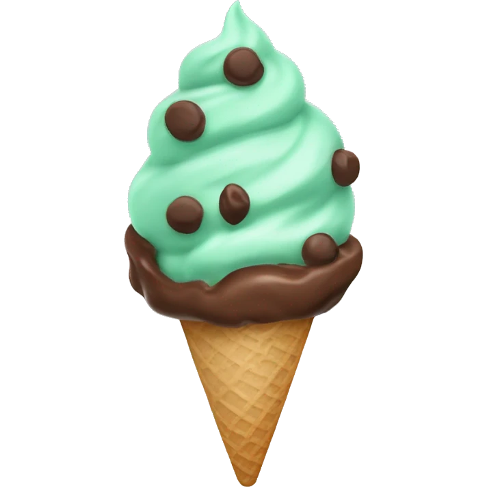 Ice cream mint chocolate chip emoji