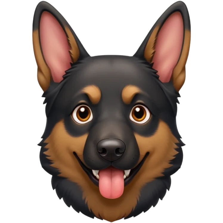 cartoon style dark German Shepherd dog with longer tongue hanging out  emoji