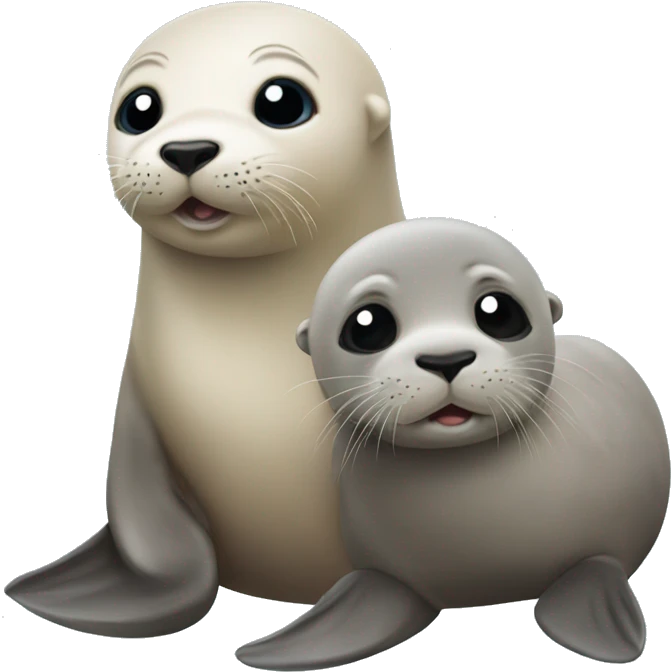 baby seal with baby otter emoji