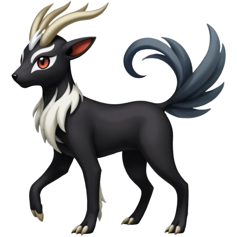 Darkrai-Absol-Houndoom-Meloetta-Fakémon-creature-hybrid-fusion, full body emoji
