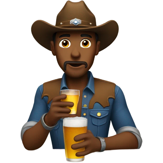 Cowboy drinking emoji