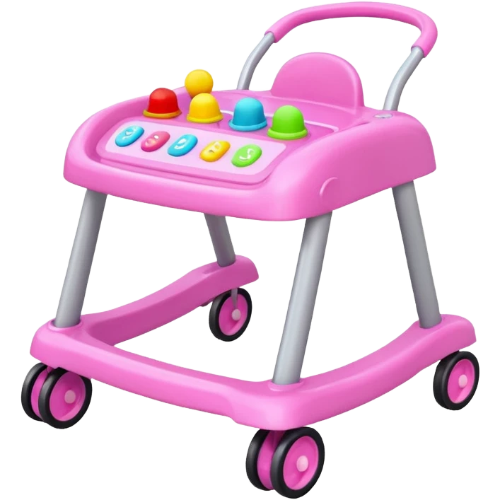 pink baby walker with toys on it emoji