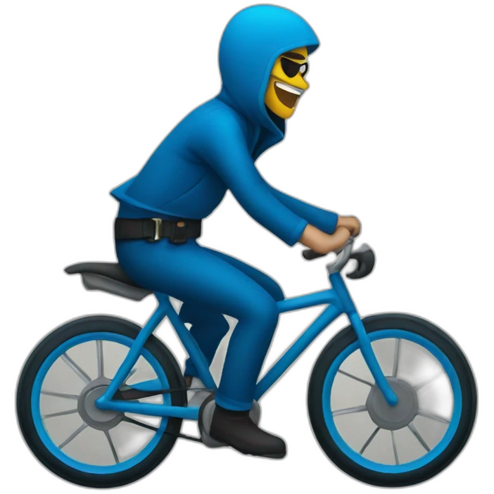 a thief on a blue bike emoji