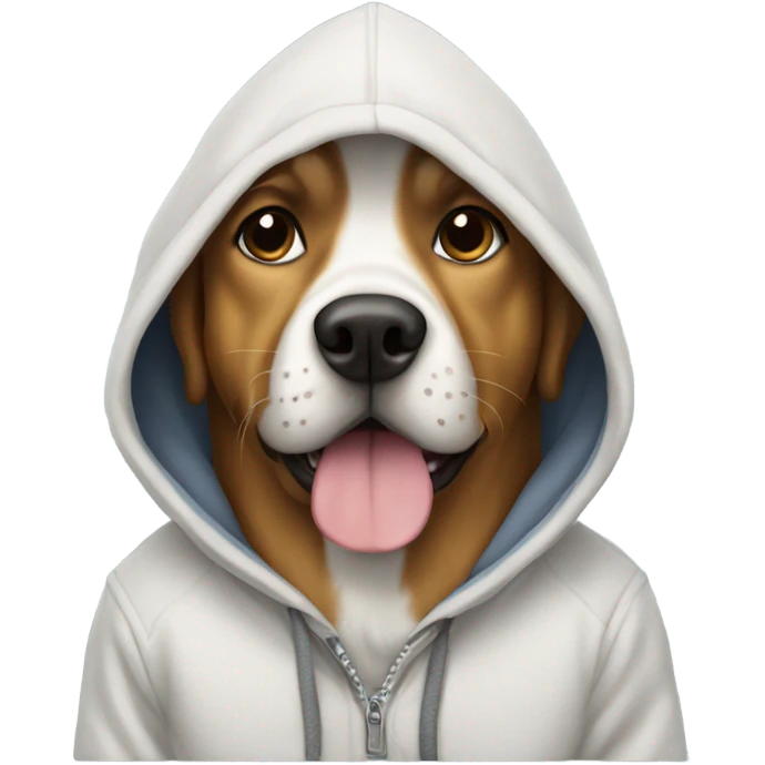 Dog wearing hoodie emoji