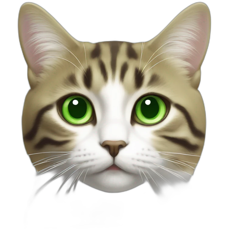 Chat tricolore aux yeux vert emoji