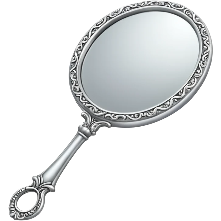 silver color hand mirror emoji
