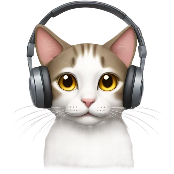Cat listening to music  emoji