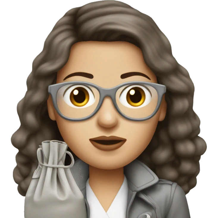 grey hermes birkin bag woman holding rolling eyes emoji