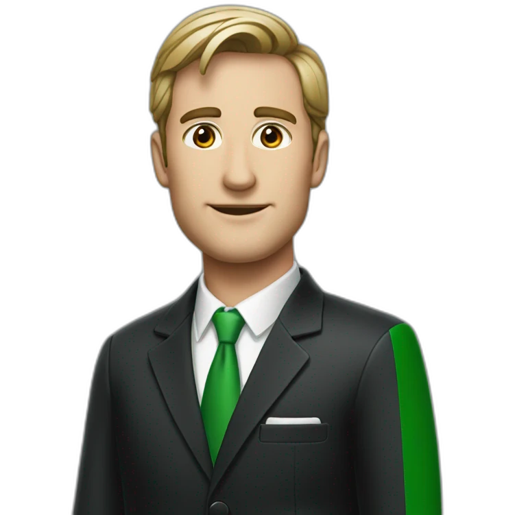 Formula one, Red Green hemlet, black suit emoji