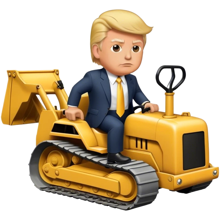 Donald trump riding bulldozer emoji