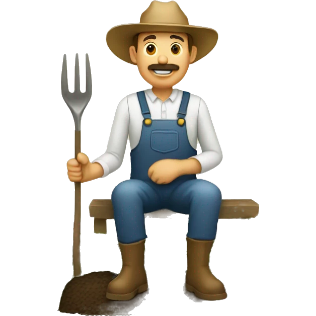 Farmer sitting Stick figure emoji
