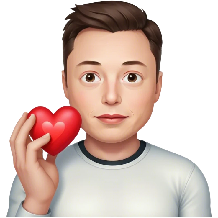elon musk with heart emoji