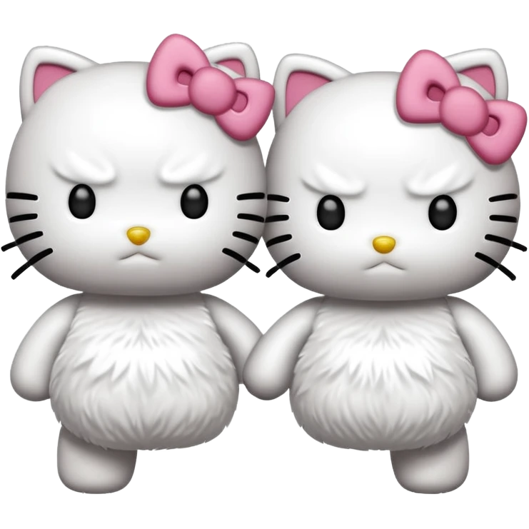 two Hello Kitty characters fighting emoji