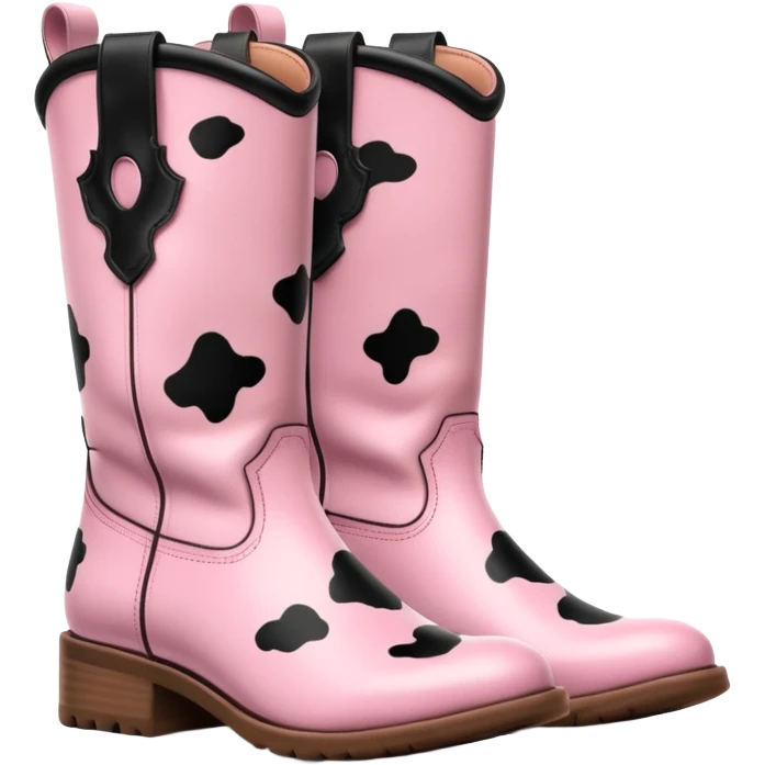 pink cow print boots emoji