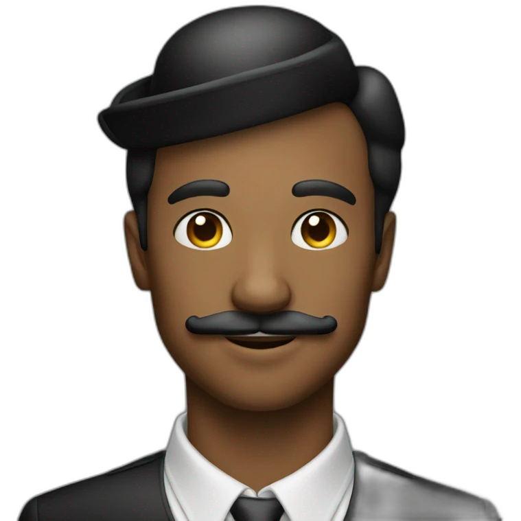 Young Man with mustache and top hat emoji