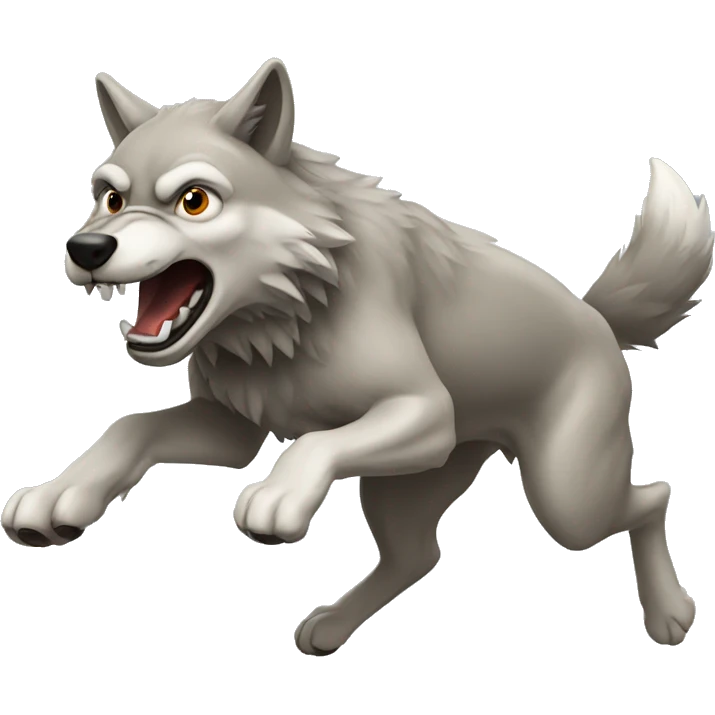 Wolf pouncing  emoji
