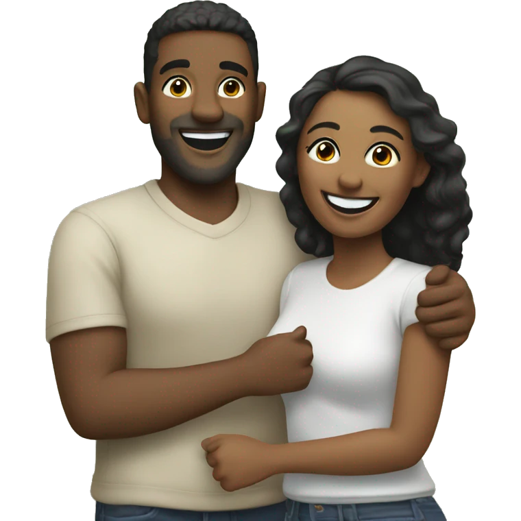 happy couple outdoors smiling emoji
