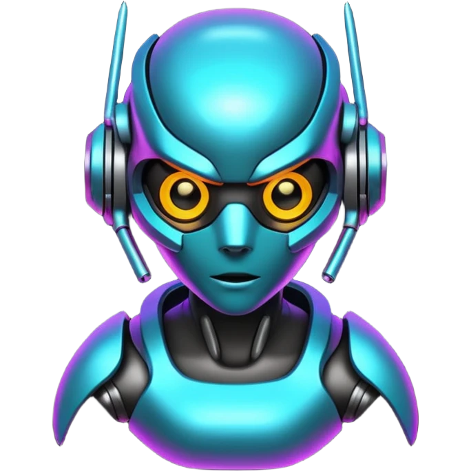 Futuristic shiny cyberpunk-Fakémon-creature emoji