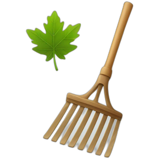 Rake with leaves emoji
