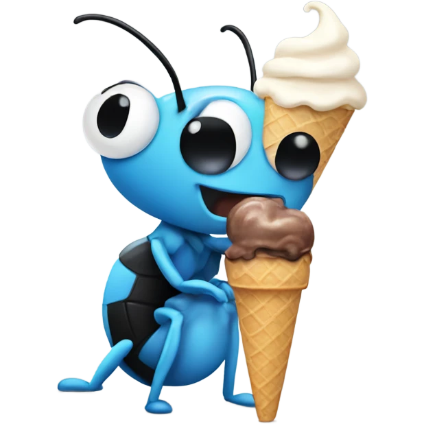 An ant eating ice cream  emoji