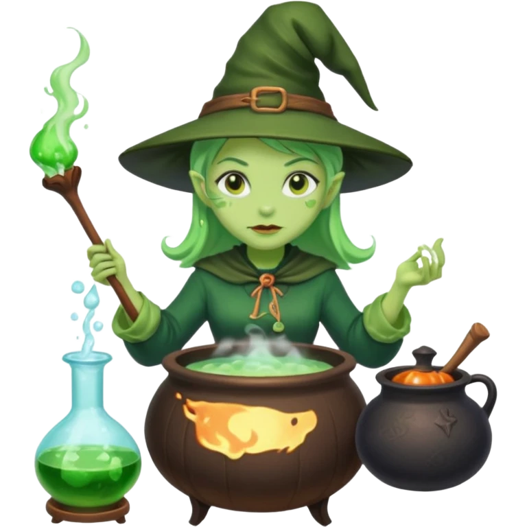 green witch cooking potion emoji