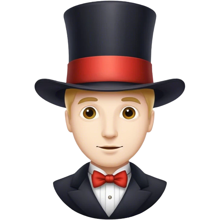 line cook white man big top hat emoji