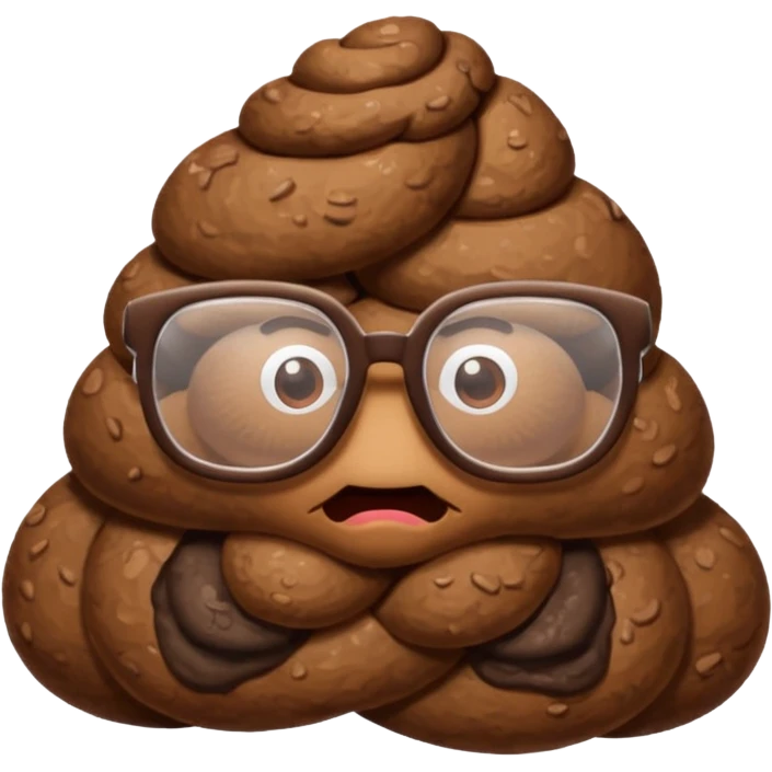 Какашка с очками из бумаги  emoji