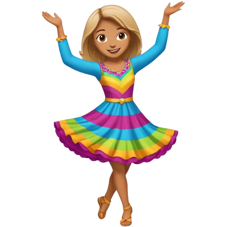 Happy girl dancing full body emoji
