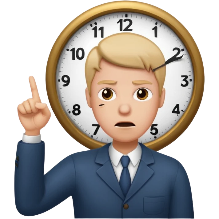 Emoji saying now maybe a clock and ur pointing at it like times up maybe emoji