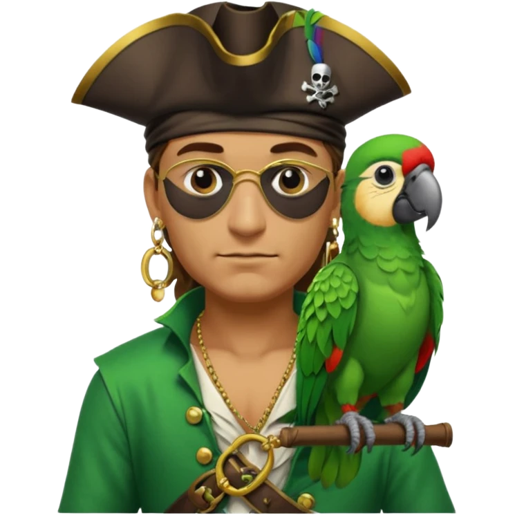 pirate and parrot emoji