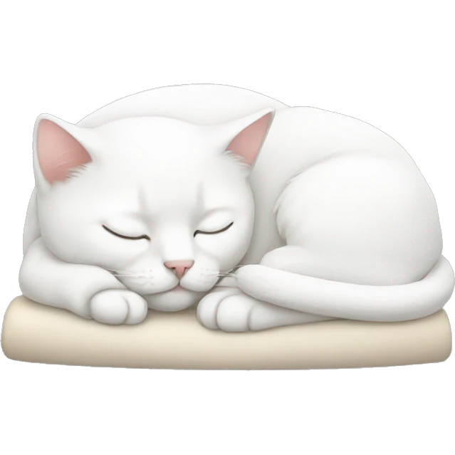 sleeping white cat emoji